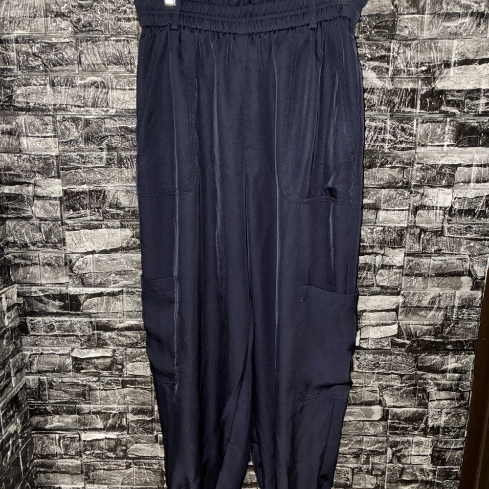 Express Navy Women's High Rise Dressy Flowy Pants